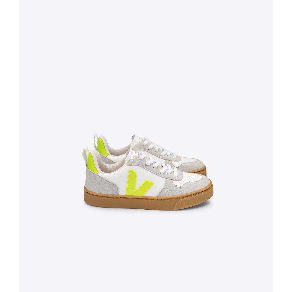 Kids\' Veja V-10 CWL Sneakers White/Mint | SG 852LIS